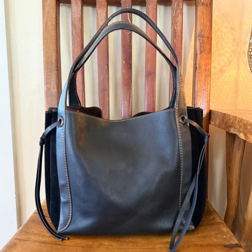 Coach 1941 Harmony Hobo Bag Black Glovetanned Leather & Suede - Picture 3 of 16